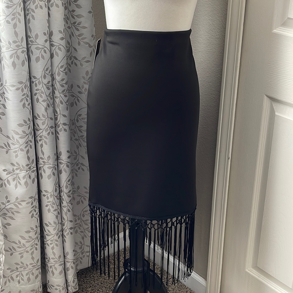 BCX Black Fringe skirt- XL dressy and sexy!